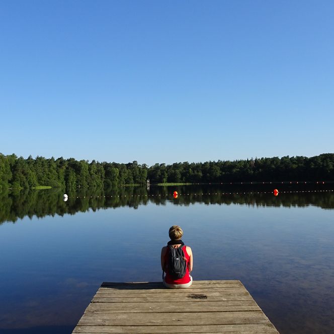 Badesteg des Großen Bullensees bei Rotenburg (Wümme)