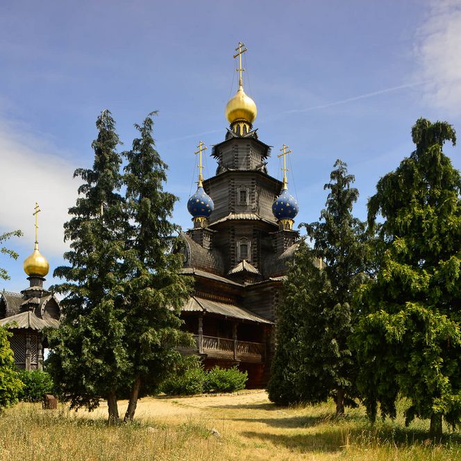 Russisch-Orthodoxe Holzkirche auf dem Gelände des Mühlenmuseums Gifhorn