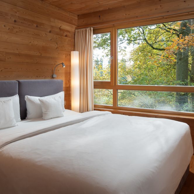 Der Schlafbereich eines Baumhauses