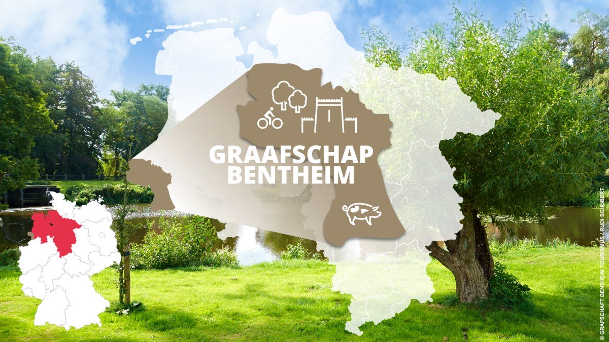 kaart van graafshap bentheim met bezienswaardigheden