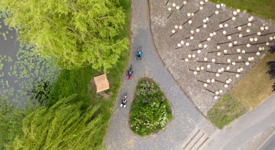 Dronebeeld van de Vechtdalroute, © Tourismusmarketing Niedersachsen GmbH / cross media redaktion