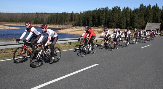 Grote group wielrenners in de Harz, © TMN/Lars Kaletta