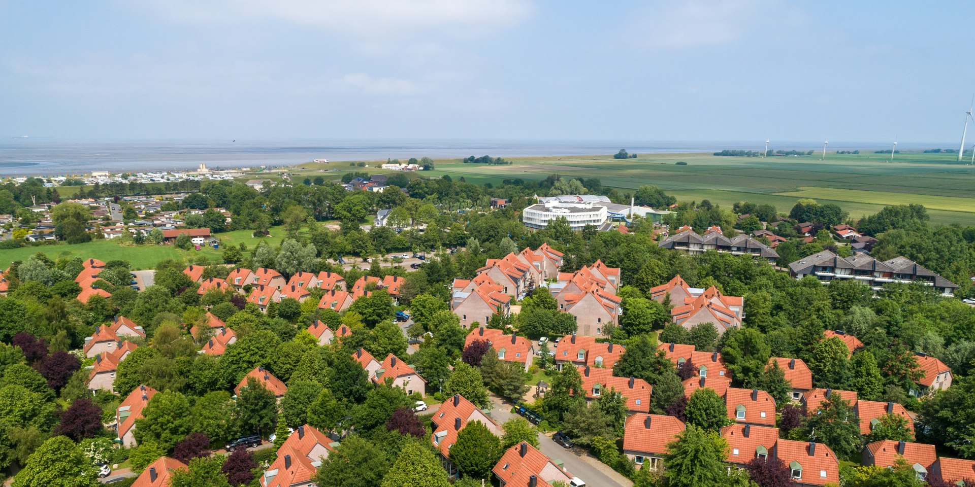 Luchtfoto van het park, © Center Parcs