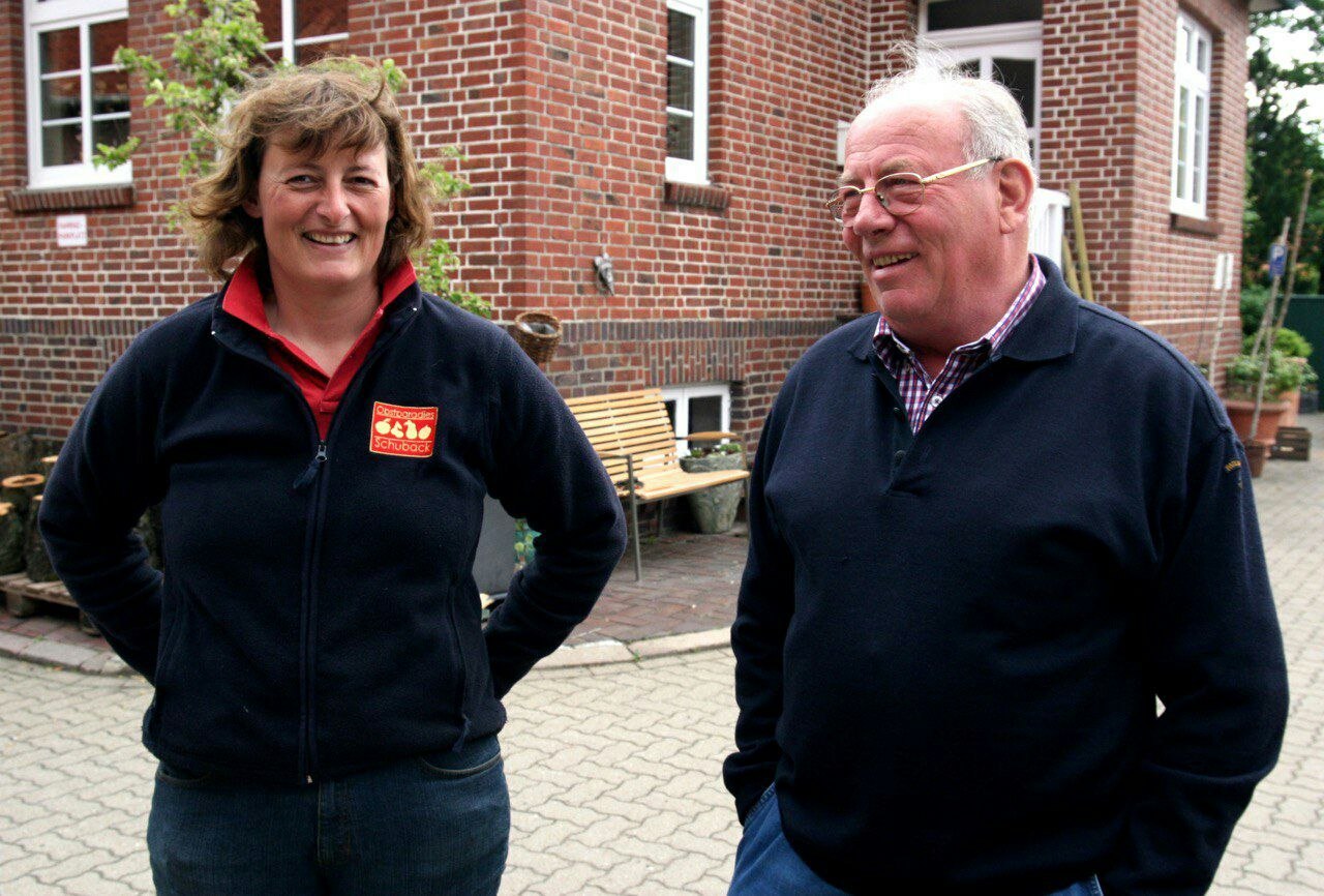 Ulrike en Werner Schuback uit het fruitparadijs Schuback, © Uta Schuback/ Obstparadies Schuback