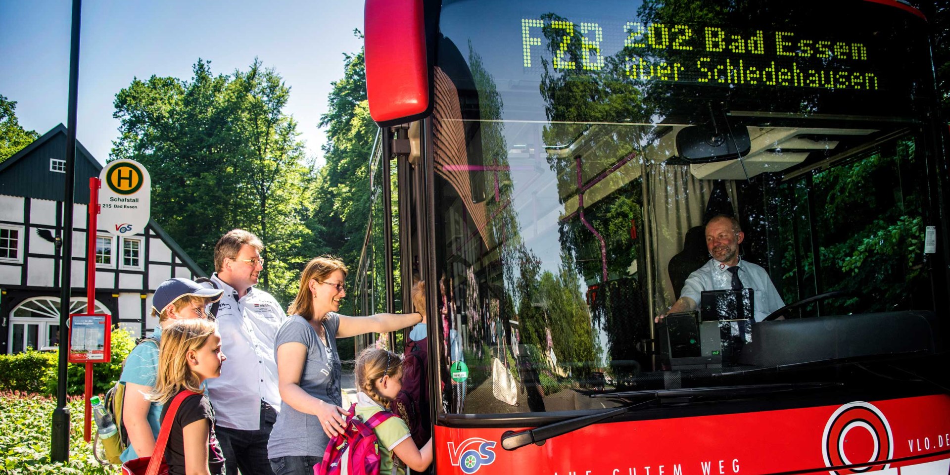 Vrijetijdsbus in de richting van Bad Essen, © Verkehrsgemeinschaft Osnabrück Vrijetijdsbus in de richting van Bad Essen, © Verkehrsgemeinschaft Osnabrück