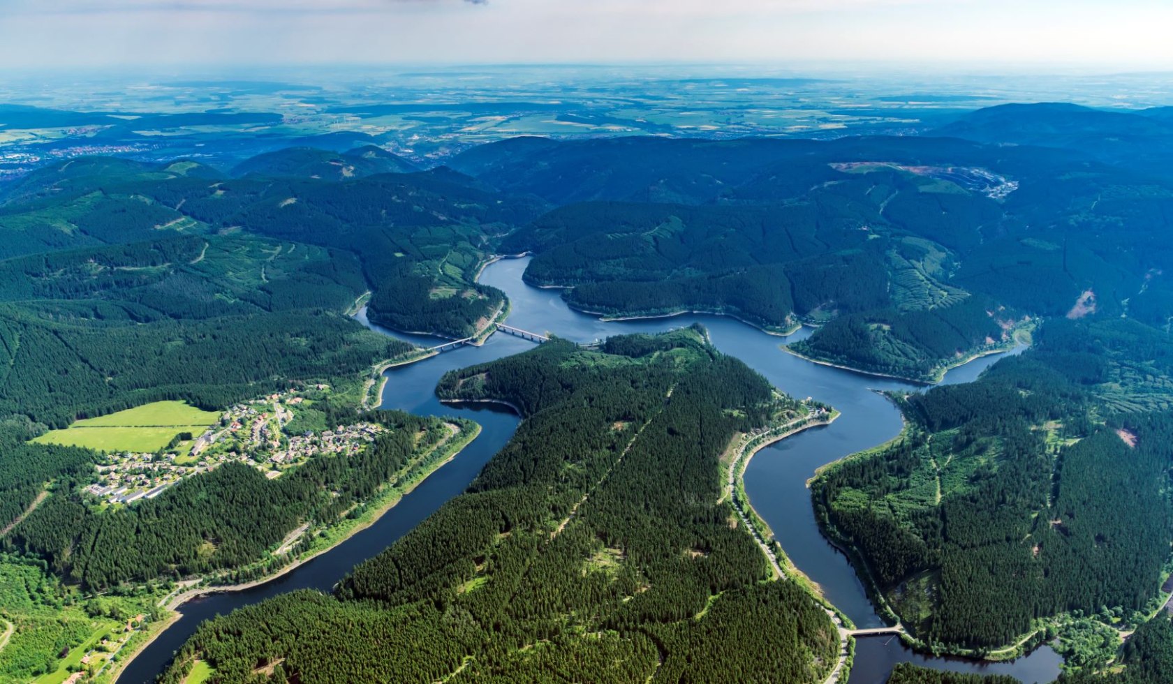 Oker reservoir Harz luchtfoto, © Martin Elsen