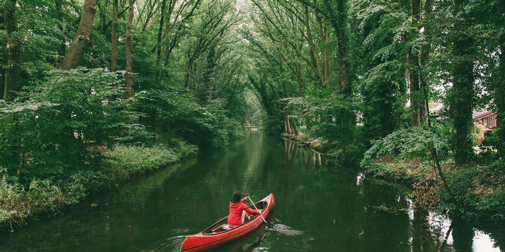 Gezicht op een kanovaarder op de gekanaliseerde Deichhase, © German Roamers / David Kollmann