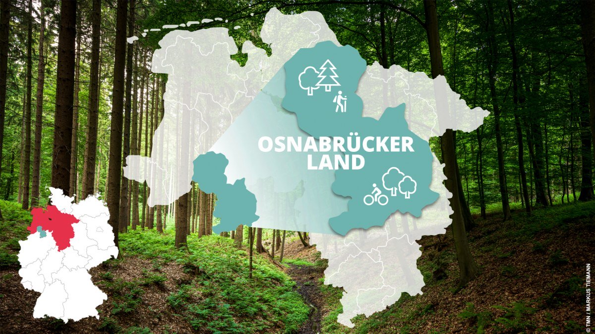 kaart van het osnabrücker land met bezienswaardigheden