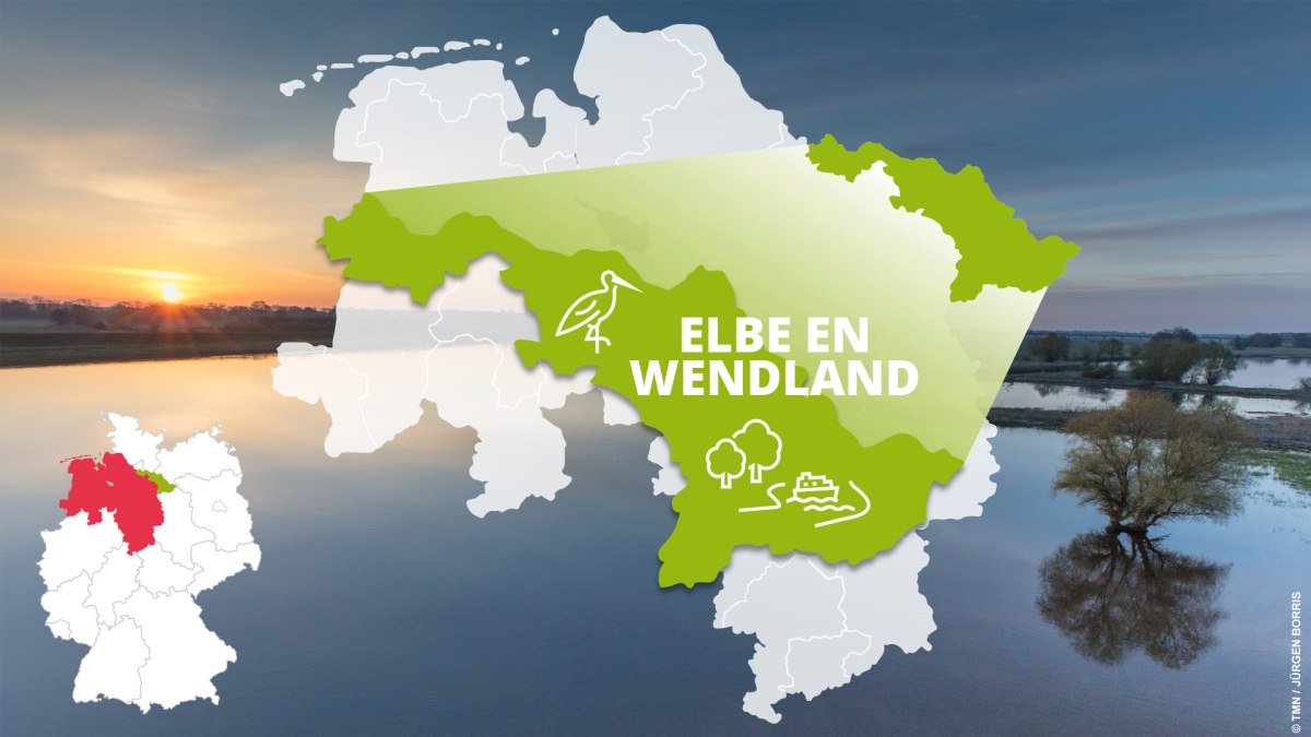 kaart van elbe en wendland met bezienswaardigheden