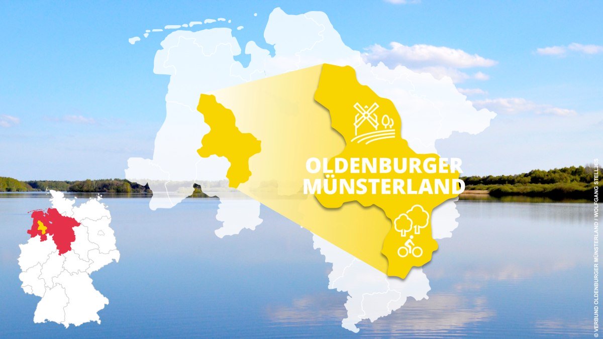 kaart van het oldenburgse münsterland met bezienswaardigheden