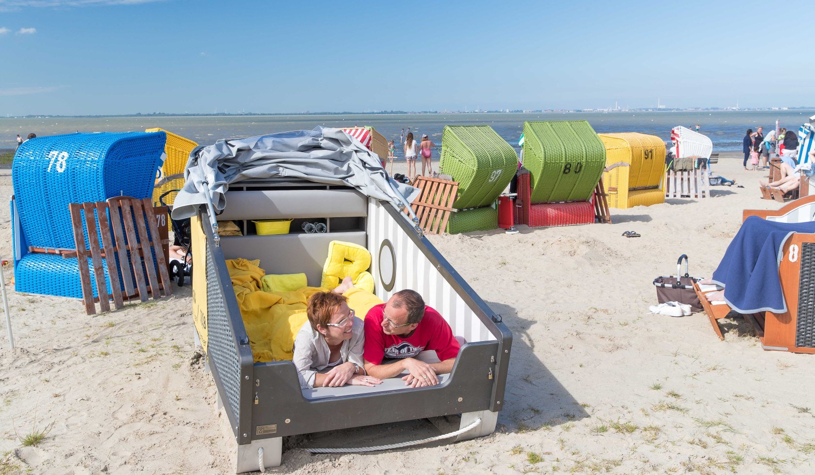 Slaapstrandkorven bij Dangast, © Kurverwaltung Nordseebad Dangast / Martin Stöver