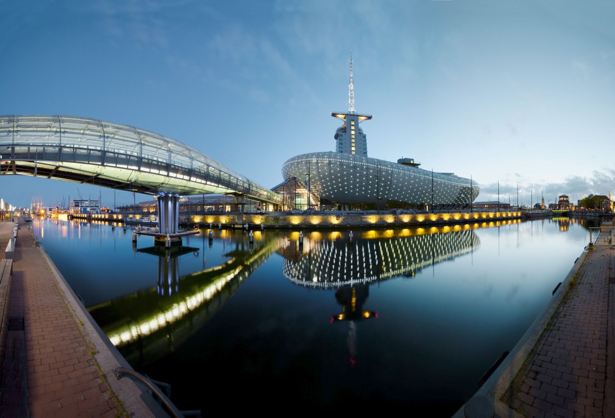 Buitenaanzicht van het Klimahuis NL, © Klimahaus Bremerhaven / Marcus Meyer