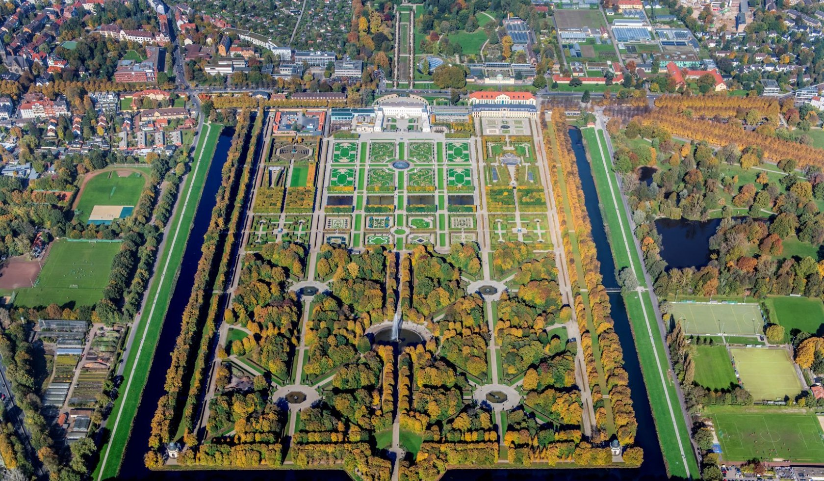 Herrenhäuser Gärten Algemeen overzicht Luchtfoto, © Martin Elsen