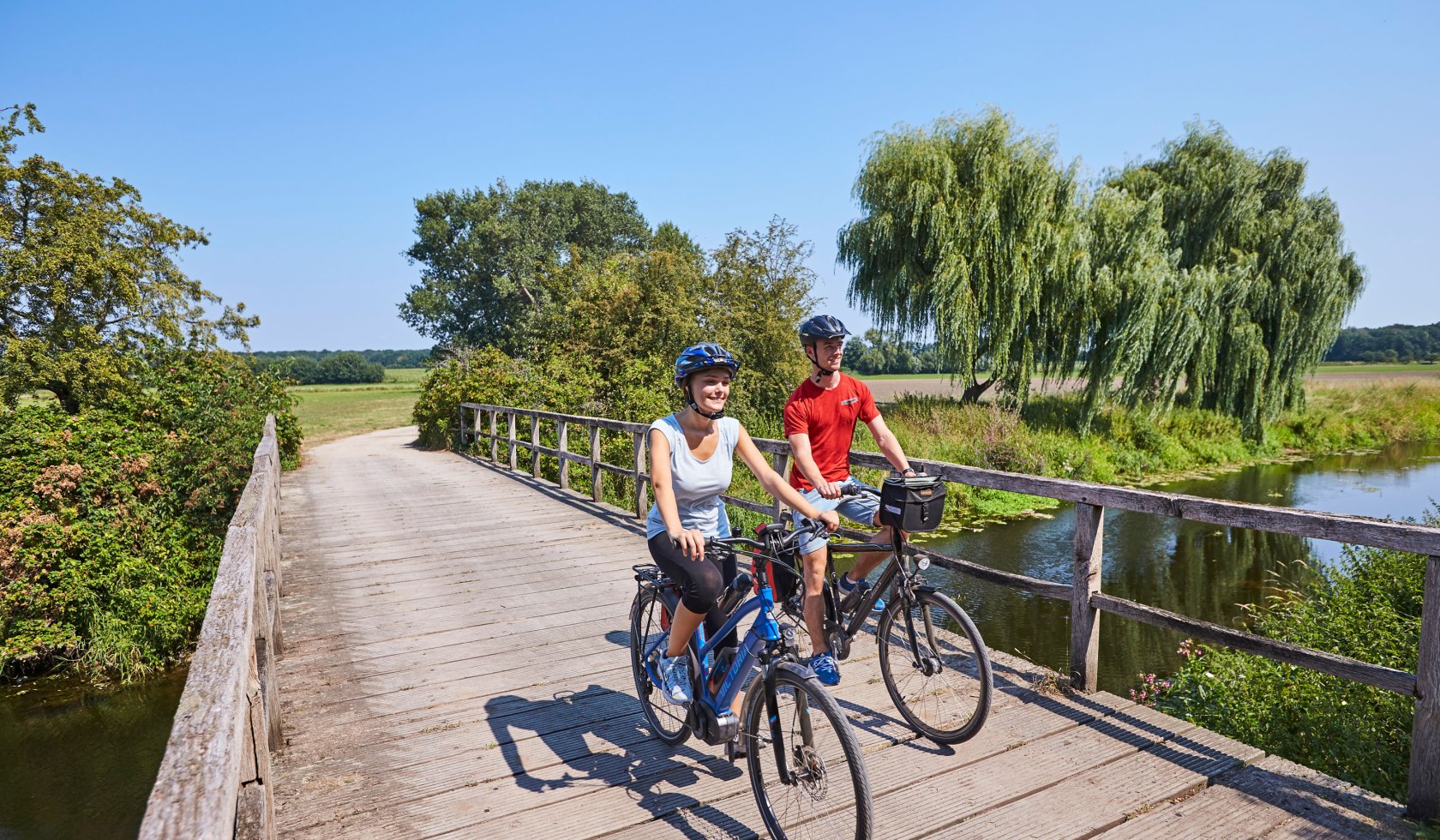 Fietsers in het Vechtdal