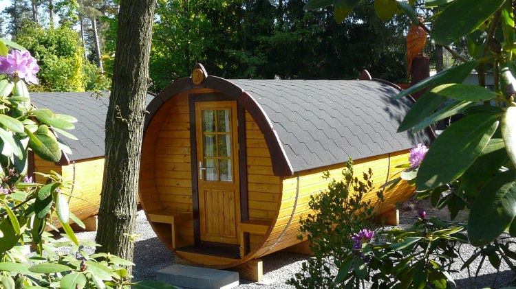 Slapen in een wijnvat, © Campingplatz "Auf dem Simpel" Slapen in een wijnvat, © Campingplatz "Auf dem Simpel"