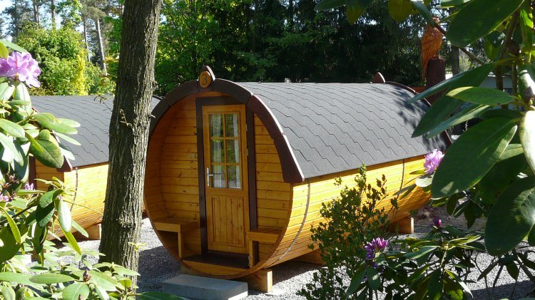 Slapen in een wijnvat, © Campingplatz "Auf dem Simpel" Slapen in een wijnvat, © Campingplatz "Auf dem Simpel"