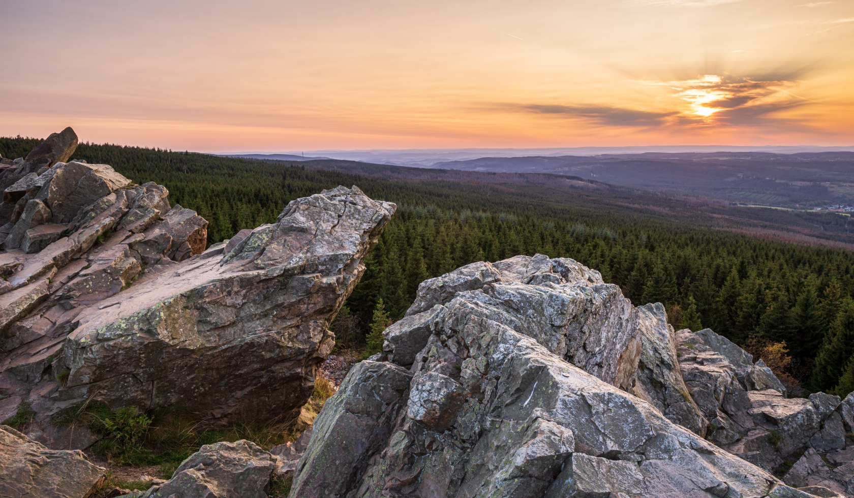 Zonsondergang in het Harzgebergte, © TMN / Markus Tiemann