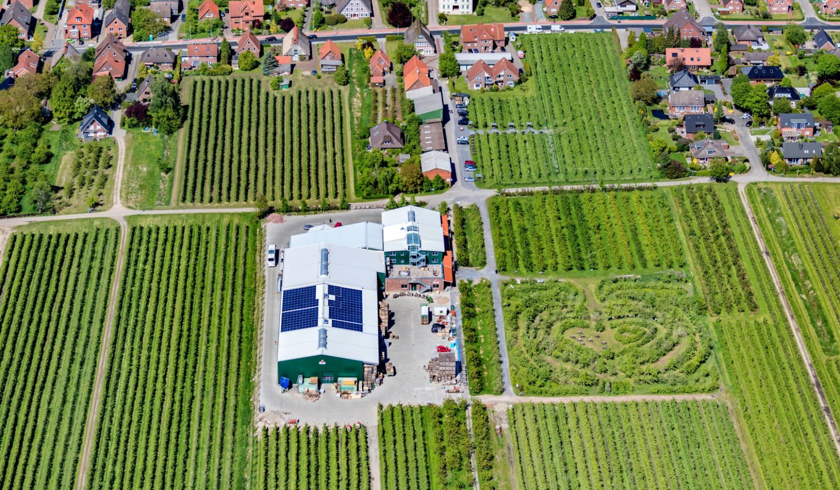 Herzapfelhof Lühs Jork luchtfoto, © Martin Elsen